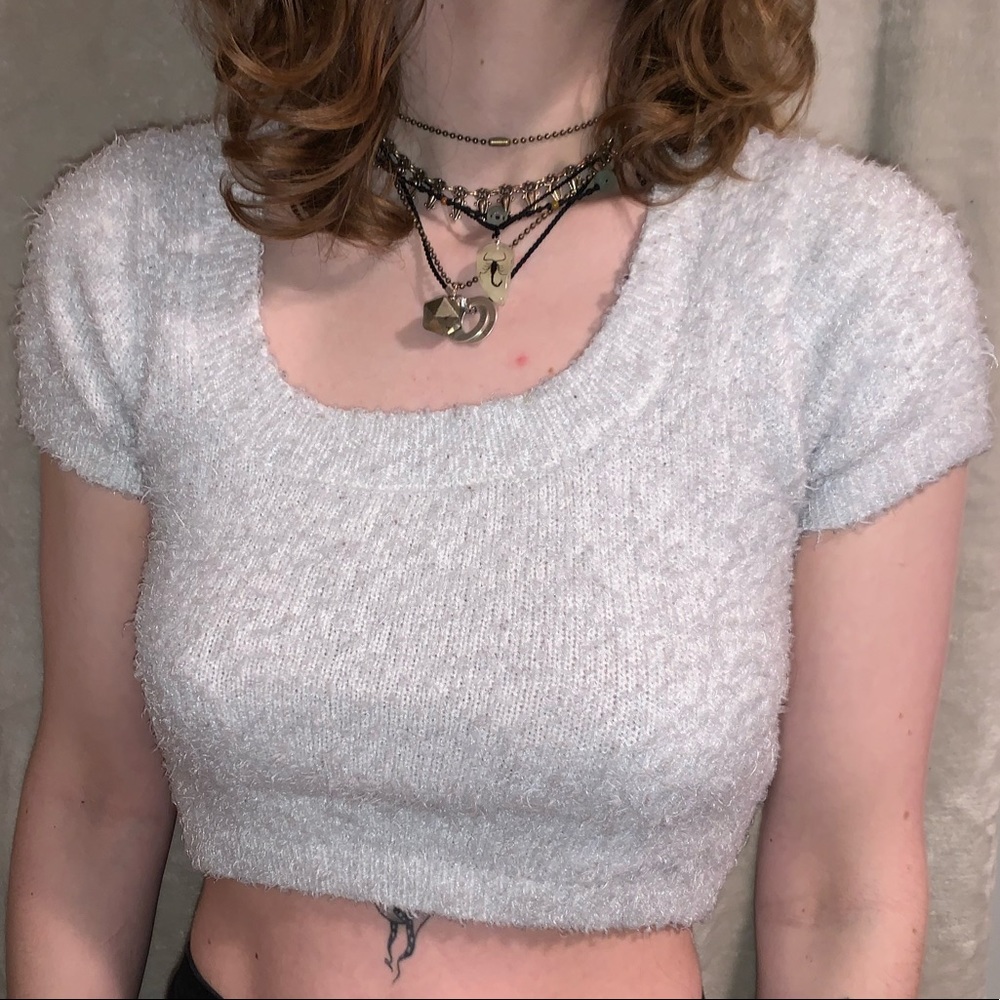 Fuzzy Crop Top Sweater